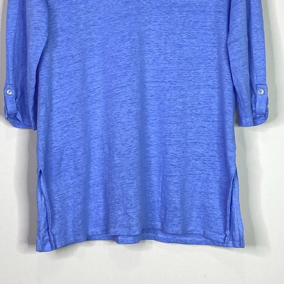 Chico's Blue Notch Neck Linen Tunic Women's Size Medium - Picture 5 of 9